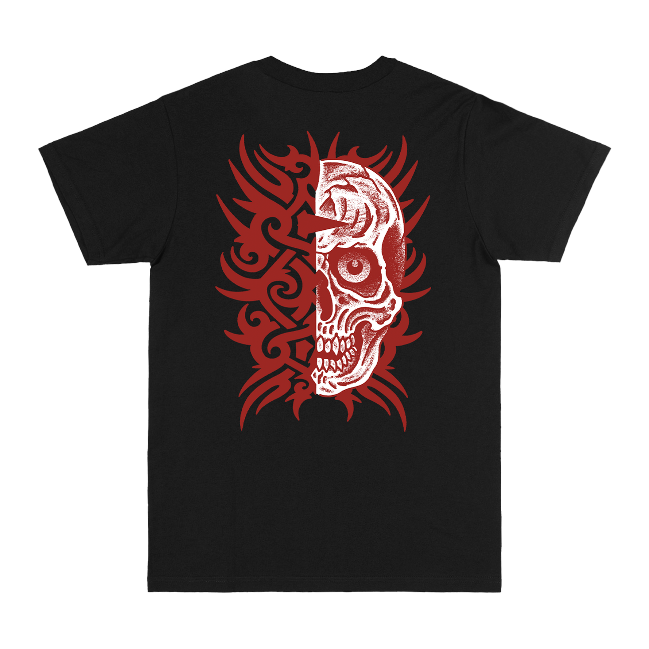 Tribal T-Shirts Borsa Shopper In Cotone 100% - 42x38 Cm, Rossa, Riutilizzabile Per Spesa E Regali